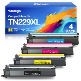 Statago TN229XL Toner Cartridges Compatible with Brother, TN229 Toner Works for Brother MFC-L3780CDW MFC-L3720CDW HL-L3280CDW MFC-L8395CDW HL-L3300CDW HL-L3220CDW HL-L3295CDW Printer (BK/C/M/Y 4 Pack)
