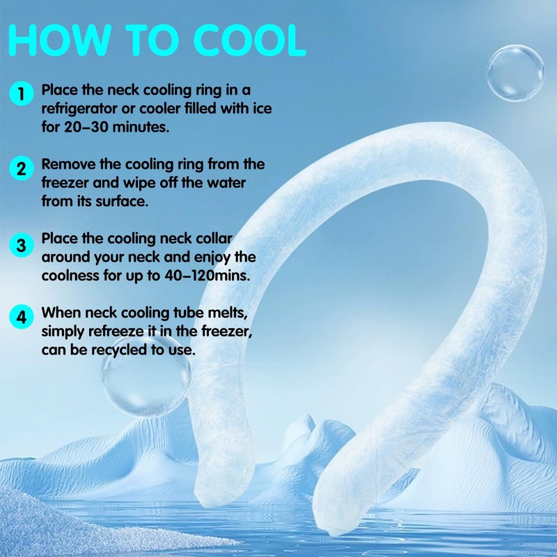 Ice Collar，Neck Cooling Tube | Wearable Cooling Wraps for Summer