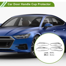 HOPESPANNER Car Door Handle Cup Protector for Ford Fusion Mondeo 2013-2018 Silver Tone ABS 8 Pcs