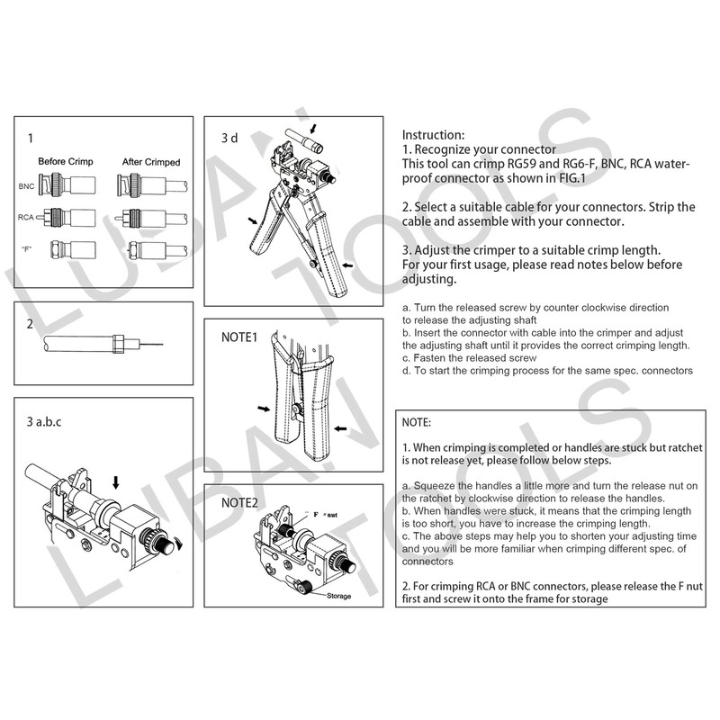 Professional RG59/RG6 Coax Cable Crimper, Coax Coaxial Compression Crimping Tool