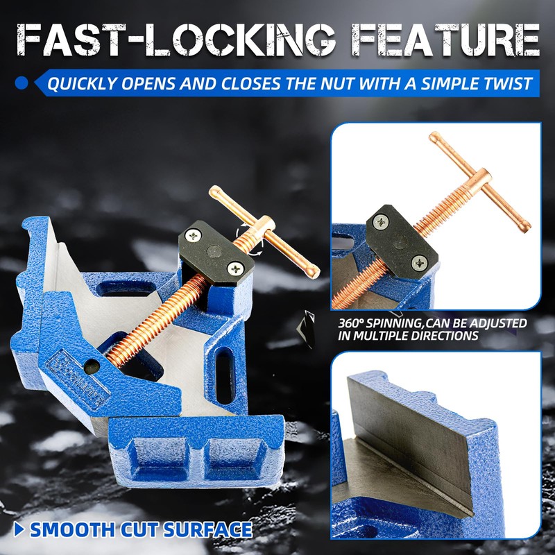 COGNATIVE 4-Inch Cast Iron Welders Angle Clamp, Heavy Duty Right