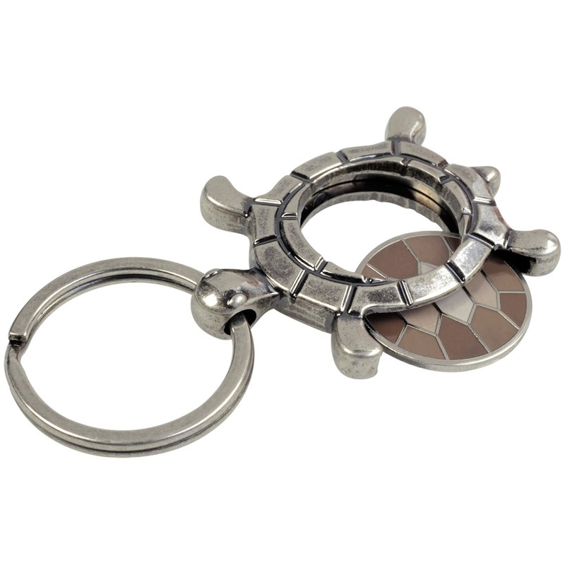 Schlüsselanhänger mit Einkaufswagenchip "Schildkröte", silber