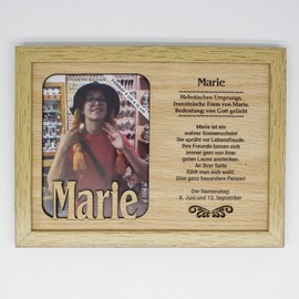 power gift MARIE Wooden Picture Frame, Decorative Pictures with Frame, Portrait, Photo, Photo Frame, Standing and Hanging, for Your Home, Picture Frame, Decoration, Living Room, Photography, Photo
