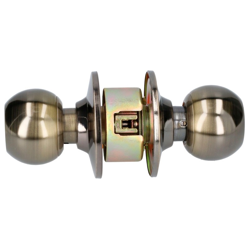 Lock Prolok 18POP Pomo cilíndrico bola función baño, latón antiguo,