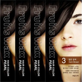 Kwailnara Fruits Wax Hair Color Gray Gray Cover, No. 3 Dark Brown, 4 Pieces / 과일나라 후르츠왁스 헤어칼라 새치커버, 3호 짙은갈색, 4개