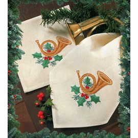 Bucilla Angels of Christmas Stamped Cross Stitch Napkins Kit