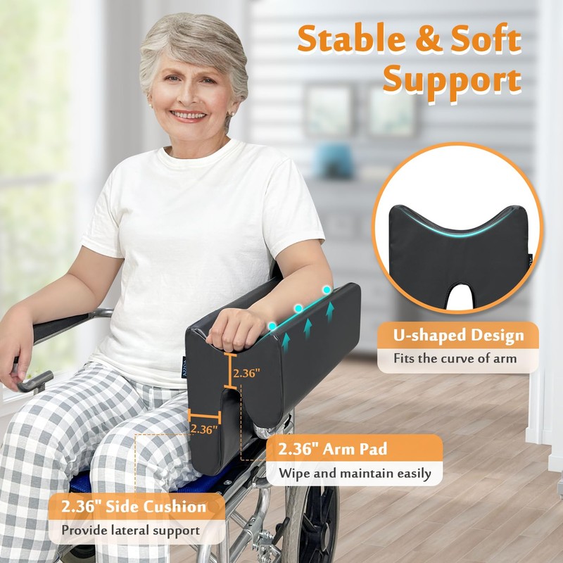 Mybow Lateral Support for Wheelchair Arm Trough, Armrest Pad Cushion