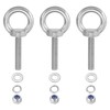 PATIKIL M8 x 50mm Lifting Shoulder Eye Bolt, 3Pcs 304