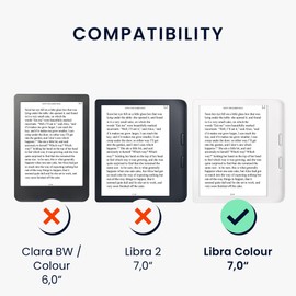 kwmobile Flip Case Compatible with Kobo Kobo Libra Colour / Tolino Vision Colour Case - Canvas Case - eReader Protective Case with Loop in Pink