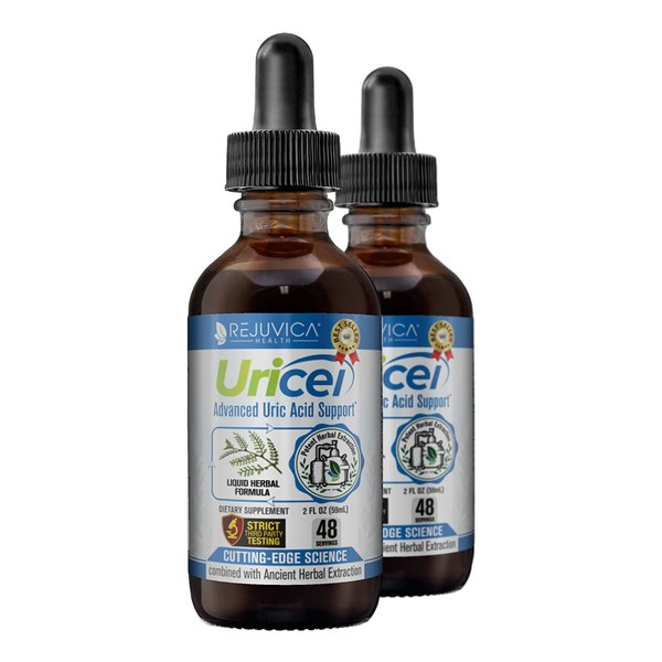 Rejuvica Health Uricel - Advanced Uric Acid Support & Cleanse Supplement - Liquid Delivery for Better Absorption - Tart Cherry, Chanca Piedra, Celery Seed, Turmeric & More!