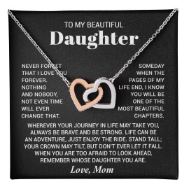 ShineOn To My Daughter Necklace, Birthday Gift For Daughter From Mom, Xmas Gifts for Her