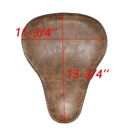 GOODFITMENT Retro Brown Motorcycle Soft Leather Solo Seat Spring For Harley Chopper Bobber