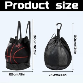 PcvGef Basketball Bag, Pack of 2 Ball Net for Basketball and Other Balls, Portable and Durable Ball Nets, Ideal for Sports Training and Outdoor Activities