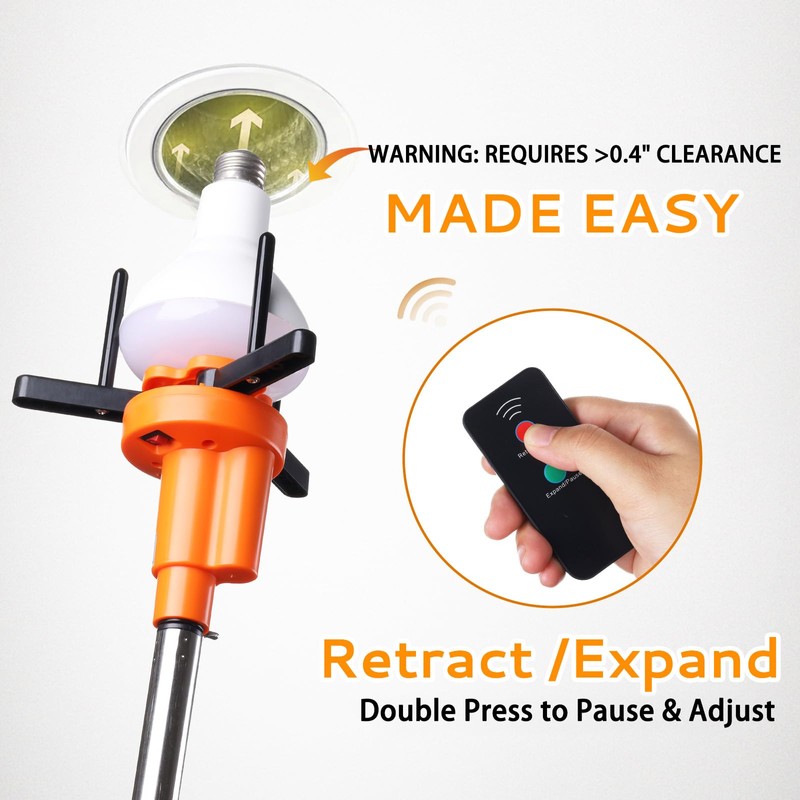 Electric Light Bulb Changer for High Ceilings - Automatic Light