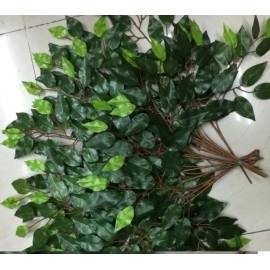 Liven&Decor Set 12 Hojas Ramas Artificial Verde Follaje Ficus - 5 Packs