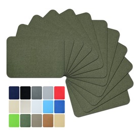 Guokuai Premium Quality Fabric Repair Patches Iron-on Patches for Clothing Inside & Outside Strongest Glue Cotton 3" by 4-1/4" (7.5 cm x 10.5 cm)… (12PCS-Army Green)