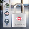 BRINKS TSA Approved Padlock, 22mm Aluminum, Chrome-Plated with Hardened Steel