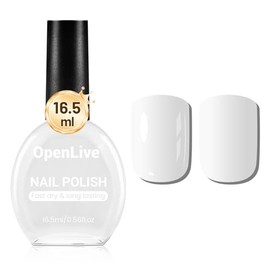 OpenLive 16.5ml White Nail Polish Large Volume Quick Drying Nail Polish, Fast Drying and Long Lasting Color Nail Art DIY Home Manicure Gift for Women