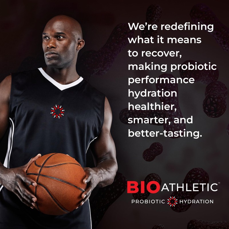 BioAthletic Probiotic + Electrolyte Hydration Drink Mix, with Vitamins D
