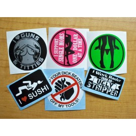 Unbranded/Generic 6 pack - Funny Hardhat Stickers - Helmet Decals Single Moms Panty Ugly Stripper