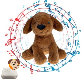 Toys Wonderland Brownie the Lab 8" Stuffed Dog Toy Plush with Pre-Recorded Dog Animal Sound