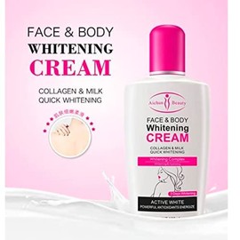 Crema Suave Aclaradora Aichun Beauty Para Cara y Cuerpo Aclara Rodillas Codos Axilas Brazos Espalda con Leche y Colágeno Hidrata y Suaviza la Piel 120
