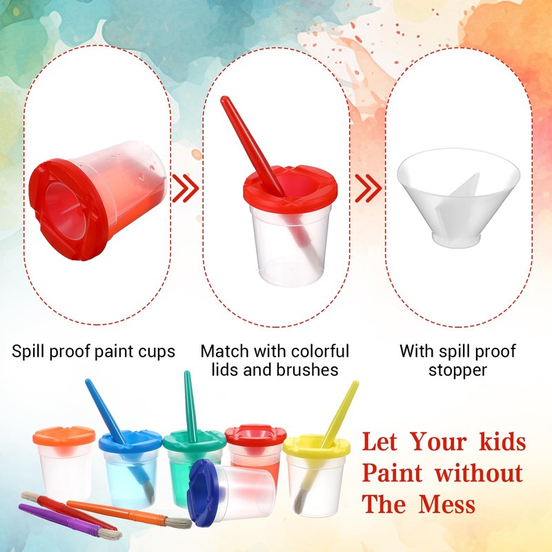 20 PCS No Spill Paint Cups with Lids, Painting Cups