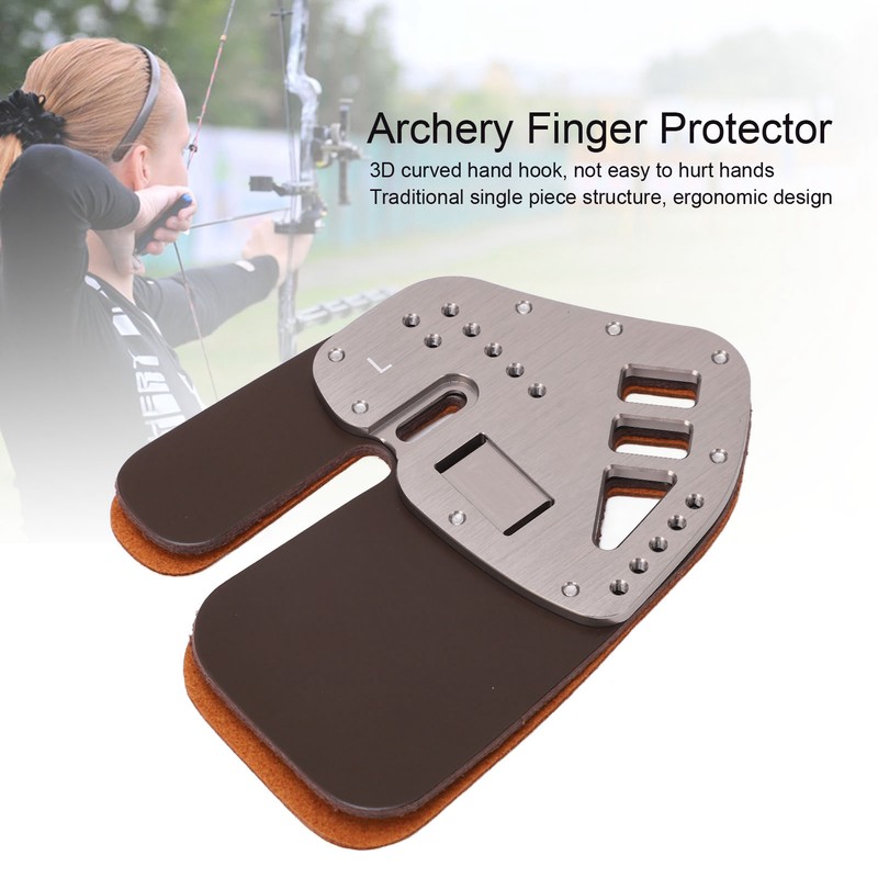 Leather Archery Finger Tab Protect Guard Recurve Bow Protector Shooting