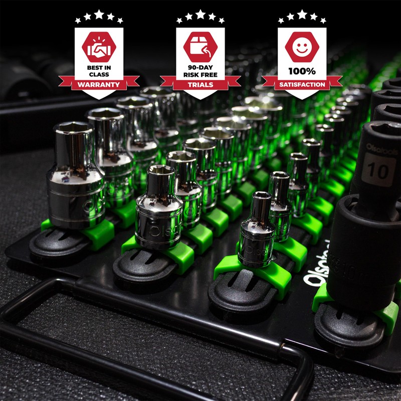Olsa Tools Portable Socket Organizer Tray - Black Rails with