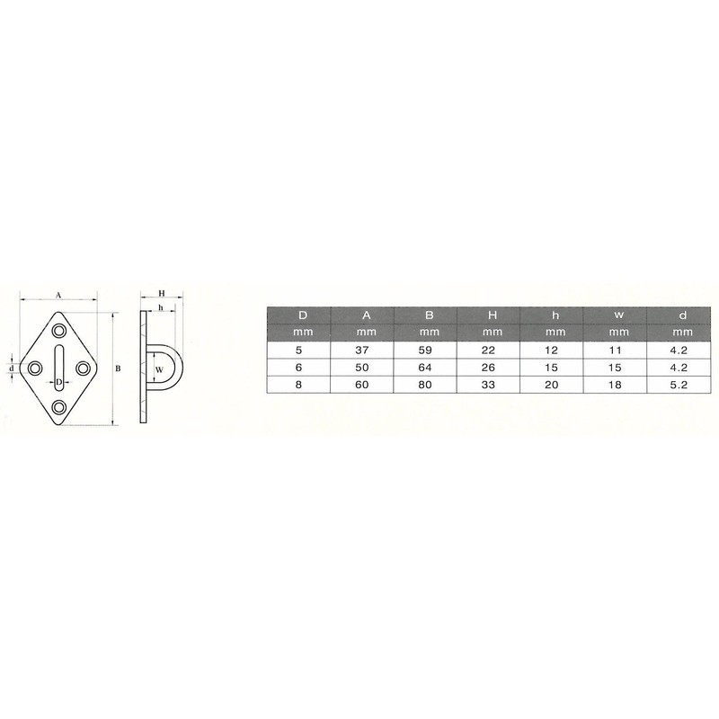 Sunload Eye Plate Diamond V4 A Rust-Proof Stainless Steel Pack