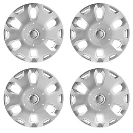 Hubcaps Compatible with 2010 2011 202 2013 Ford CEG/MTD Transit Connect; 15 inch Wheel Covers ;Set of 4 Packs (Silver Set of 4)