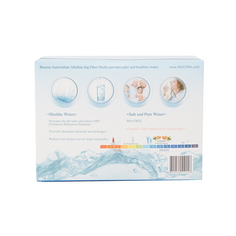 Biocera Alkaline Water Filter Jug Replacement Cartridges - Pack of