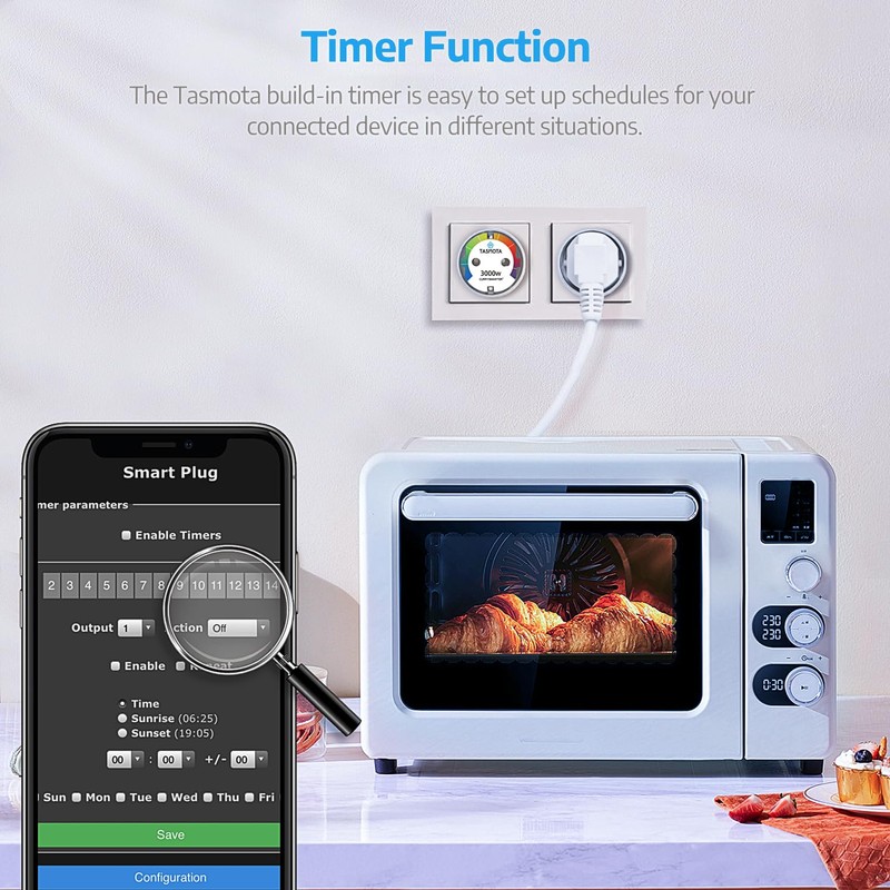 SMARTERCURRY Smart Tasmota Mini Socket | WiFi ESP32 Series Plug