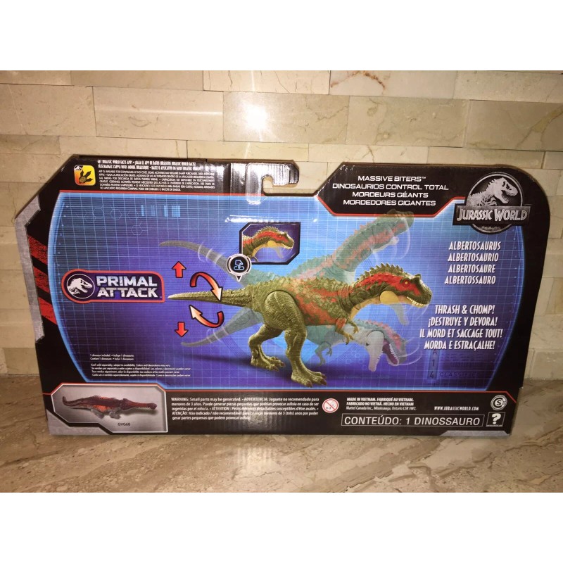 MATTEL JURASSIC WORLD PRIMAL ATTACK ALBERTOSAURUS DINOSAUR FIGURE