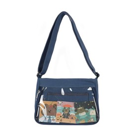 Harugio Pain Bag, Shoulder Bag, Showing Bag, Transparent, Vinyl, Pushing Bag, Mini, Pain Bag, Small Size, Thrusting Bag, Cute, Popular, Black, White, Black, blue