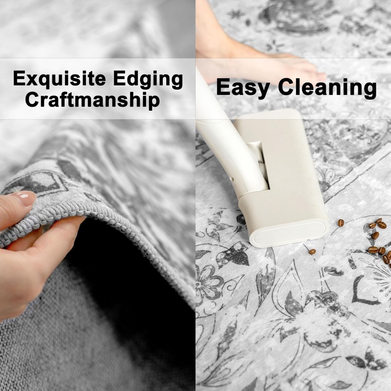 keensoft - Alfombra de área gris 2x3 para el hogar,