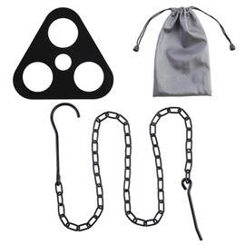 Camping Tripod Board-camping essentials、Turn Branches into Campfire Tripod ，fire pit grill，with Adjustable Chain for Hanging Cookware,Portable Camping Gear