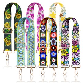 6 Pieces Purse Straps Replacement Crossbody Straps for Purses Guitar Strap Purse Replacement Straps for Handbags (Flower Style)