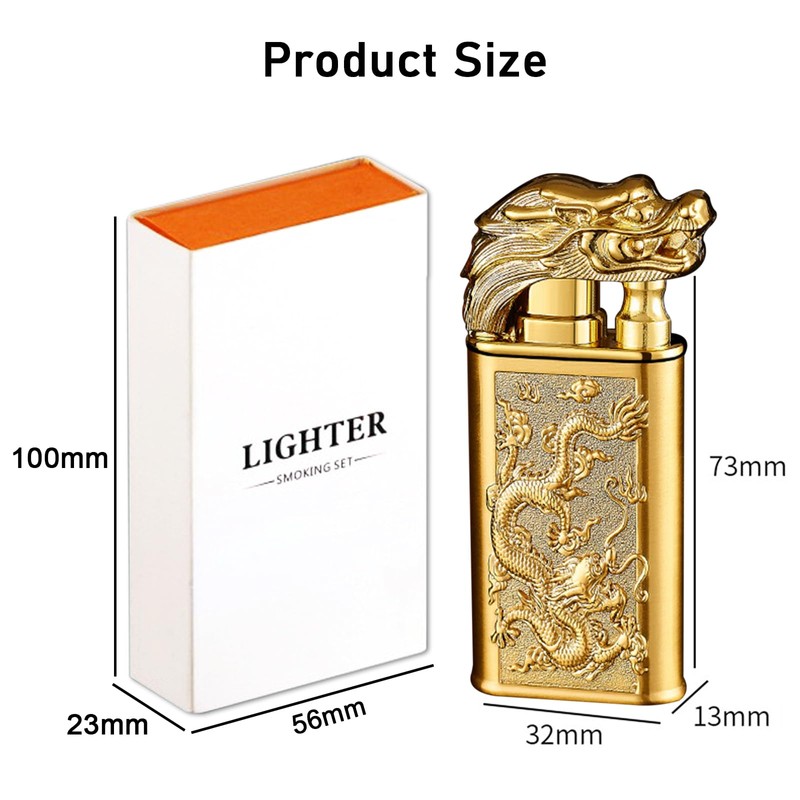 Torch Lighter, Cool Relief Dragon Dual Flame - Windproof Adjustable