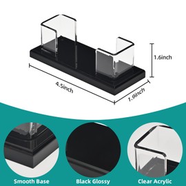 PecMuikee Business Card Holder for Desk，Acrylic Business Card Display Stand,Multiple Business Card Holders for Office, Exhibition, Home, Restaurant 1Slot 2 Pcs