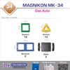 MAGNIKON Magnetic Building Blocks 34 Pieces Magnets Children's Car Magnetic