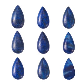 FASHEWELRY 10Pcs Natural Lapis Lazuli Cabochons Teardrop Gemstone Cabochons Drop Shape Stone Dome Covers for Jewelry Making