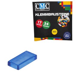100 x Clamping Blocks Tiles Building Blocks 1 x 2 Nubs Compatible 34 Colours Free Choice of Colours (192 - Blue Transparent)