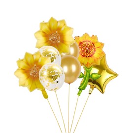 Elaliyi Sunflower Balloons Sunflower Balloons Decorations 8Pcs Sunflower Balloons Kit Large Sunflower Balloons Yellow Baby Shower Decorations