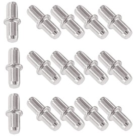 15pcs Metal Shelf Pegs 5x16mm Shelf Support Pins Studs,Nickel Plated Shelf Bracket Pegs Pins,Metal Shelf Support Pins,Metal Shelf Support Pegs for Cabinet Furniture Kitchen Wardrobe Shelves(Sliver)