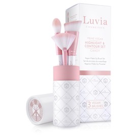 Highlight & Contour Luvia Brush Set, 3 Cosmetic Brushes in Set, Vegan Makeup Brushes