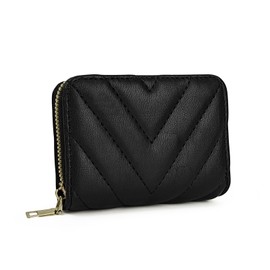 AdiStylinno Women Credit Card Wallet, Leather Credit Card Holder Small Accordion Wallet with 18 Card Slots and 2 Cash Slots (Black)