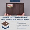 VON HEESEN Men's Leather Wallet with RFID Protection - Genuine