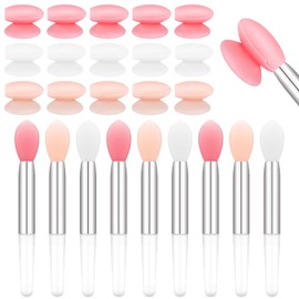 Eaasty 30 Brochas de Silicona para Labios con Funda Aplicador de Pintalabios Reutilizable Aplicador de Labios Maquillaje Pincel de Labios para Aplicar Crema o Sombra de Ojos, 3 Colores