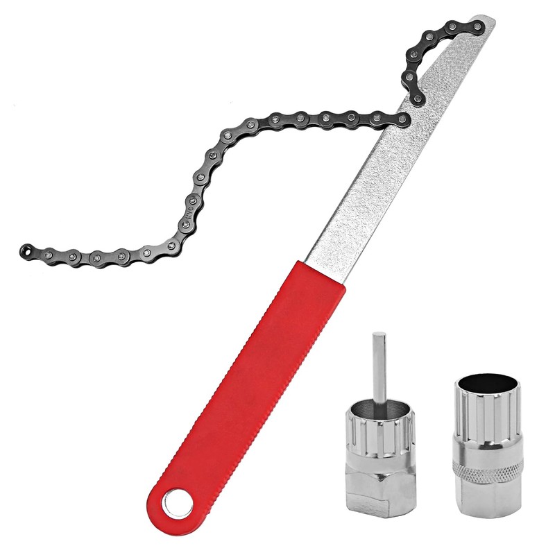 QWORK® Bike Chain Whip Tool Set, Universal Bicycle Cassette Chain